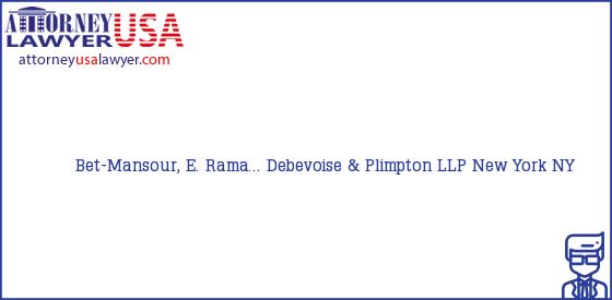 Telephone, Address and other contact data of Bet-Mansour, E. Rama..., New York, NY, USA