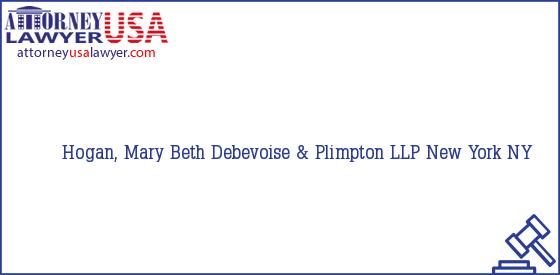 Telephone, Address and other contact data of Hogan, Mary Beth, New York, NY, USA