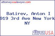 Batirev, Anton I 919 3rd Ave New York NY