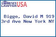 Bigge, David M 919 3rd Ave New York NY