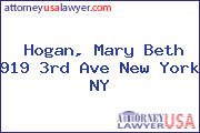 Hogan, Mary Beth 919 3rd Ave New York NY