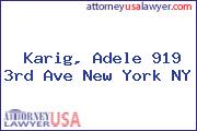 Karig, Adele 919 3rd Ave New York NY