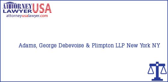 Telephone, Address and other contact data of Adams, George, New York, NY, USA