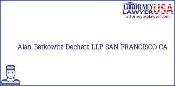 Telephone, Address and other contact data of Alan Berkowitz, SAN FRANCISCO, CA, USA