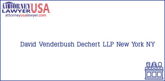 Telephone, Address and other contact data of David Venderbush, New York, NY, USA