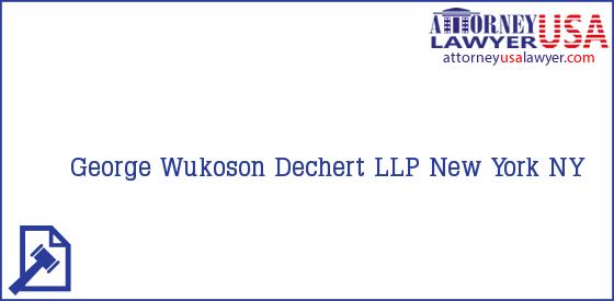 Telephone, Address and other contact data of George Wukoson, New York, NY, USA