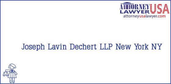 Telephone, Address and other contact data of Joseph Lavin, New York, NY, USA