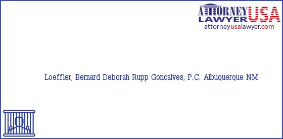 Telephone, Address and other contact data of Loeffler, Bernard, Albuquerque, NM, USA