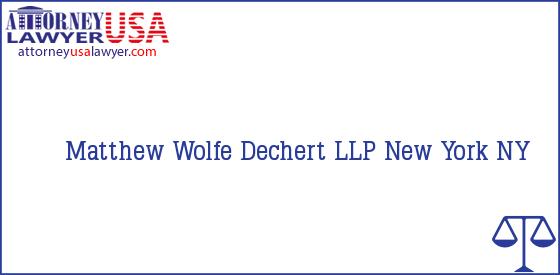 Telephone, Address and other contact data of Matthew Wolfe, New York, NY, USA