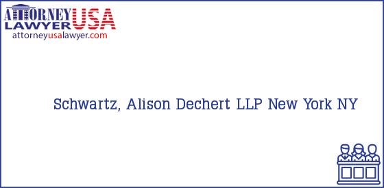 Telephone, Address and other contact data of Schwartz, Alison, New York, NY, USA