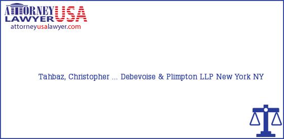 Telephone, Address and other contact data of Tahbaz, Christopher ..., New York, NY, USA