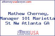 Mathew Cherney, Manager 101 Marietta St Nw Atlanta GA