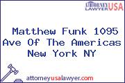 Matthew Funk 1095 Ave Of The Americas New York NY