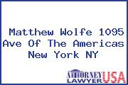 Matthew Wolfe 1095 Ave Of The Americas New York NY