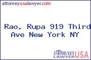 Rao, Rupa 919 Third Ave New York NY