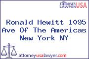 Ronald Hewitt 1095 Ave Of The Americas New York NY