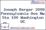 Joseph Berger 2099 Pennsylvania Ave Nw Ste 100 Washington DC