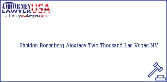Telephone, Address and other contact data of Sheldon Rosenberg, Las Vegas, NV, USA
