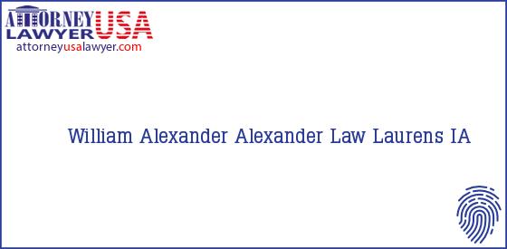 Telephone, Address and other contact data of William Alexander, Laurens, IA, USA