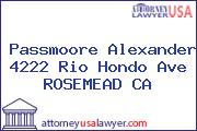 Passmoore Alexander 4222 Rio Hondo Ave ROSEMEAD CA