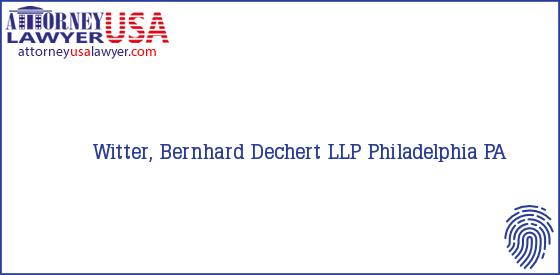 Telephone, Address and other contact data of Witter, Bernhard, Philadelphia, PA, USA