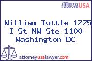 William Tuttle 1775 I St NW Ste 1100 Washington DC