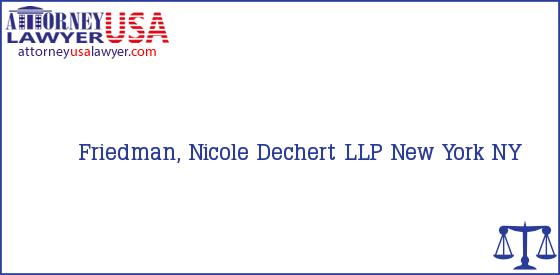 Telephone, Address and other contact data of Friedman, Nicole, New York, NY, USA