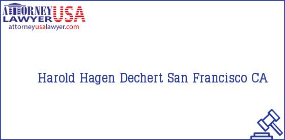 Telephone, Address and other contact data of Harold Hagen, San Francisco, CA, USA