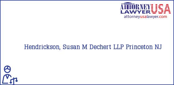 Telephone, Address and other contact data of Hendrickson, Susan M, Princeton, NJ, USA