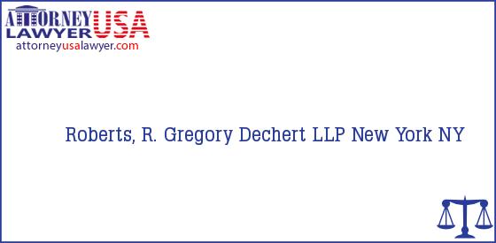 Telephone, Address and other contact data of Roberts, R. Gregory, New York, NY, USA