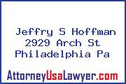 Jeffry S Hoffman 2929 Arch St Philadelphia Pa