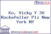 Ko, Vicky Y 30 Rockefeller Plz New York NY