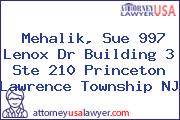 Mehalik, Sue 997 Lenox Dr Building 3 Ste 210 Princeton Lawrence Township NJ