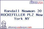 Randall Newman 30 ROCKEFELLER PLZ New York NY