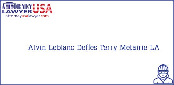 Telephone, Address and other contact data of Alvin Leblanc, Metairie, LA, USA