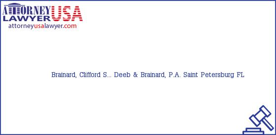 Telephone, Address and other contact data of Brainard, Clifford S..., Saint Petersburg, FL, USA