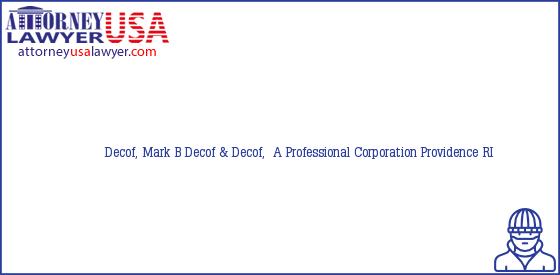 Telephone, Address and other contact data of Decof, Mark B, Providence, RI, USA