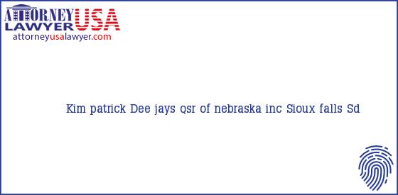Telephone, Address and other contact data of Kim patrick, Sioux falls, Sd, USA