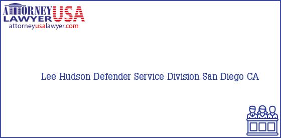 Telephone, Address and other contact data of Lee Hudson, San Diego, CA, USA
