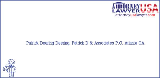 Telephone, Address and other contact data of Patrick Deering, Atlanta, GA, USA