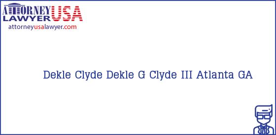 Telephone, Address and other contact data of Dekle Clyde, Atlanta, GA, USA
