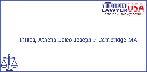 Telephone, Address and other contact data of Fillios, Athena, Cambridge, MA, USA