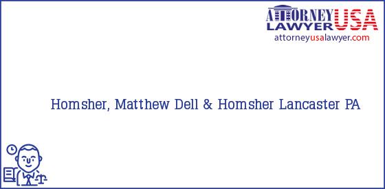 Telephone, Address and other contact data of Homsher, Matthew, Lancaster, PA, USA