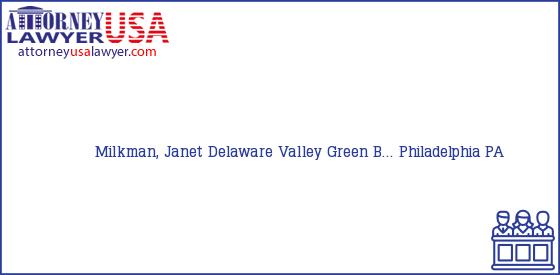 Telephone, Address and other contact data of Milkman, Janet, Philadelphia, PA, USA