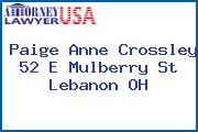 Paige Anne Crossley 52 E Mulberry St Lebanon OH