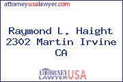 Raymond L. Haight  2302 Martin Irvine CA
