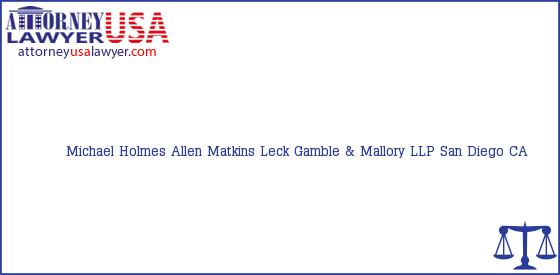 Telephone, Address and other contact data of Michael Holmes, San Diego, CA, USA