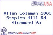 Allen Coleman 1809 Staples Mill Rd Richmond Va