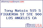 Tony Natsis 515 S FIGUEROA ST STE 900 LOS ANGELES CA