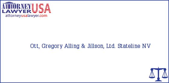 Telephone, Address and other contact data of Ott, Gregory, Stateline, NV, USA